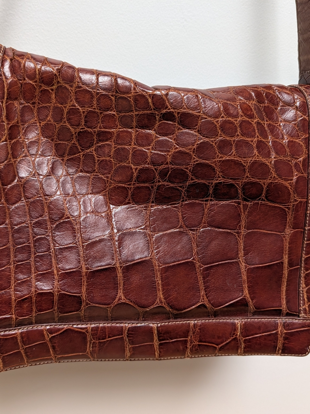 Vintage De Vecchi Genuine American Alligator Leather Shoulder Bag Made in Italy - Picture 2 of 8
